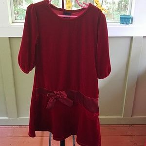 👀🎄Red Velour/velvet 3/4 Sleeved Dress🎄